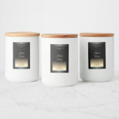 Elegant zwart en crèmeetiket zacht glitter voedselcontainer etiket (Flessen)