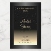 Elegant zwart en crèmeetiket zacht glitter voedselcontainer etiket (Enkel label)