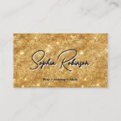 Elegant zwart en faux goud glitter Visitekaartje (Voorkant)