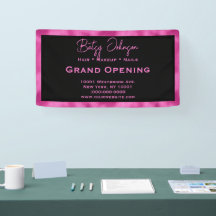 Elegant zwart en faux hot roze Folie Business Sign