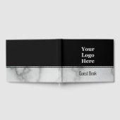 Elegant zwart en faux marmer uw Logo hier Gastenboek (Volledig)