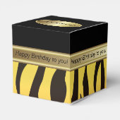 Elegant Zwart en Geel Sinaasappel Zebra | Verjaard Bedankdoosjes (Achterkant)