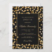 Elegant zwart en Gold Sweet 16 Kaart (Voorkant)