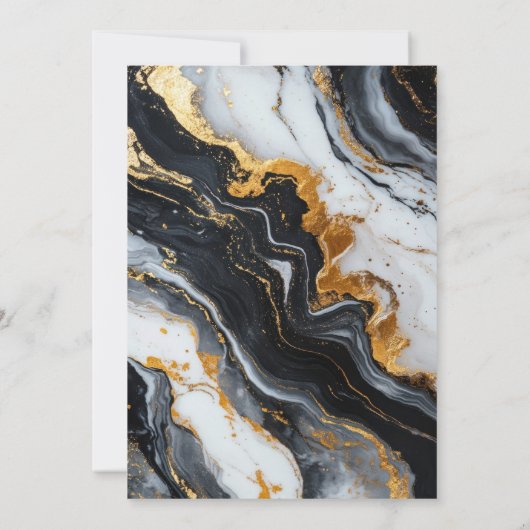 Elegant zwart en goud 100ste verjaardag uitnodigin kaart (Achterkant)