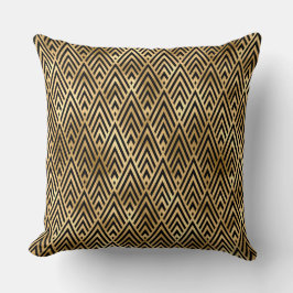 Elegant Zwart en Goud 1920s Art Deco Vintage Kussen