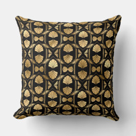 Elegant Zwart en Goud 1920s Art Deco Vintage Kussen