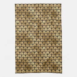 Elegant Zwart en Goud 1920s Art Deco Vintage Theedoek