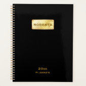 Elegant zwart en goud 2025 planner (Voorkant)