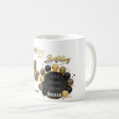 Elegant zwart en goud 21e verjaardag Mok souvenir (Voorkant rechts)