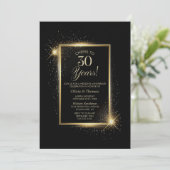 Elegant zwart en goud 30ste bruiloft Jubileum Kaart (Staand voorkant)