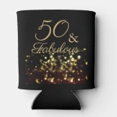 Elegant Zwart en Goud 50 en Fabulous Blikjeskoeler (Achterkant)