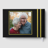 Elegant zwart en goud 50e Jubileum foto Gastenboek (Achterkant)