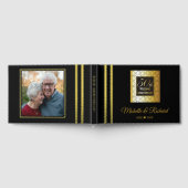 Elegant zwart en goud 50e Jubileum foto Gastenboek (Volledig)