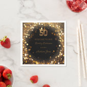 Elegant zwart en goud 50e verjaardag Papier servet (Insitu)