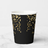 Elegant Zwart en Goud 50e Verjaardagsfeest Papieren Bekers (Links)