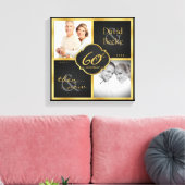 Elegant Zwart en Goud 60e trouwdag Canvas Afdruk (Insitu (Woonkamer))