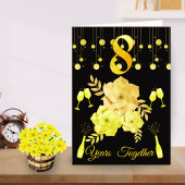 Elegant zwart en goud 8e bruiloft Jubileum Kaart