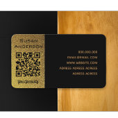 Elegant zwart en goud aangepaste QR-code Visitekaartje