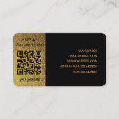 Elegant zwart en goud aangepaste QR-code Visitekaartje (Voorkant)