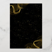 Elegant Zwart en Goud Afstuderen Celebration Folie Uitnodiging (Achterkant)