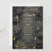 Elegant zwart en goud Afstuderen Kaart (Voorkant)