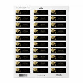 Elegant zwart en goud Afstuderen Pet retouradres Etiket (Full Sheet)