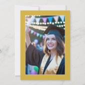 Elegant zwart en goud ananas afstudeerfeest kaart (Achterkant)