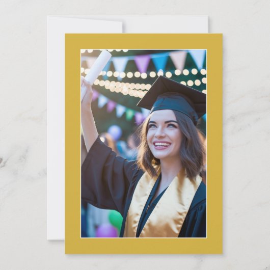 Elegant zwart en goud ananas afstudeerfeest kaart (Achterkant)