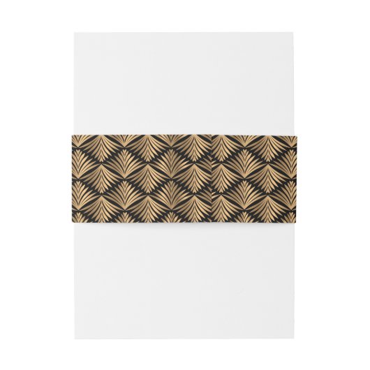 Elegant Zwart en Goud Art Deco Gatsby Bruiloft Uitnodigingen Wikkel (Achterkant Voorbeeld)