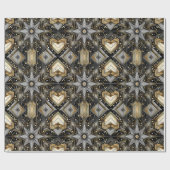 Elegant zwart en goud Art Deco sterpatroon Cadeaupapier (Vlak)
