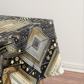 Elegant zwart en goud Art Deco sterpatroon Tafelkleed (Voorbeeld)
