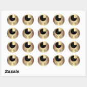 Elegant Zwart en Goud Baby shower Ronde Sticker (Vel)