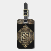 Elegant zwart en goud  Bagagelabel (Voorkant verticaal)