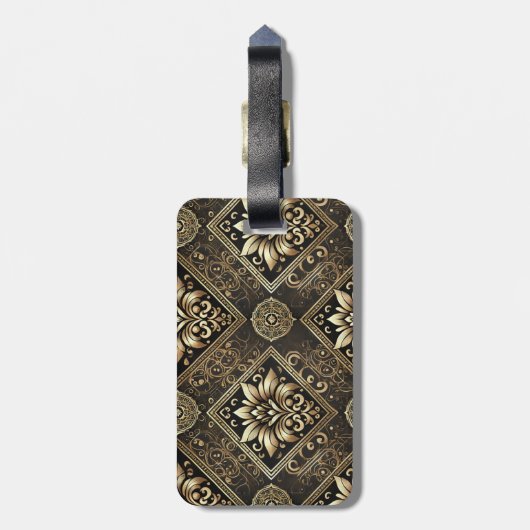 Elegant zwart en goud  Bagagelabel (Achterkant verticaal)