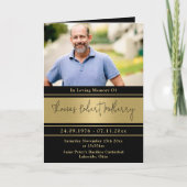 Elegant zwart en goud begrafenisprogramma Sjabloon (Voorkant)