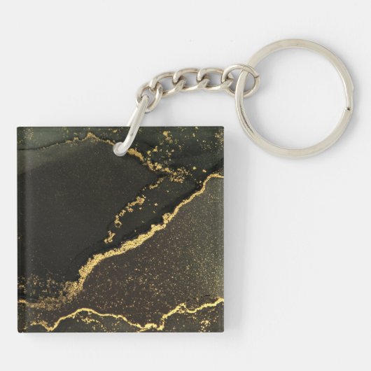 Elegant zwart en goud beste oom ooit foto sleutelhanger (Achterkant)