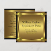 Elegant zwart en goud betekent pensioenfeest kaart (Voorkant / Achterkant)