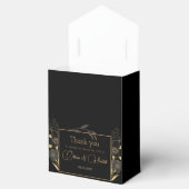 Elegant Zwart en Goud Bloemen bruiloft Dank u Bedankdoosjes (Geopend)