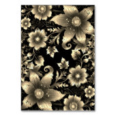 Elegant Zwart en Goud Bloemen Bruiloft Kaart (Achterkant)