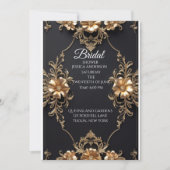 Elegant zwart en goud bloemen luxe ontwerp kaart (Voorkant)