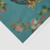 Elegant Zwart en Goud Bloemen Vogelkooi Pet Tissuepapier (Detail)