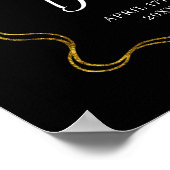 Elegant Zwart en Goud Bow Nurse Afstuderen Poster (Hoek)