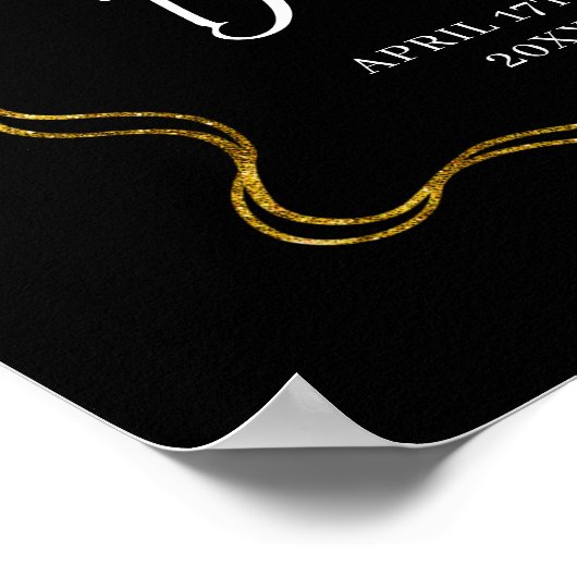 Elegant Zwart en Goud Bow Nurse Afstuderen Poster (Hoek)