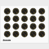 Elegant Zwart en Goud Bruiloft Uitnodiging Sticker (Vel)