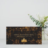 Elegant zwart en goud cadeaubon (Staand voorkant)