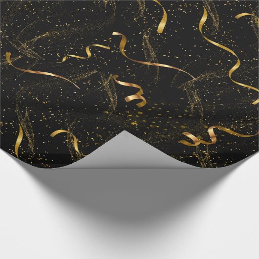 Elegant zwart en goud cadeaupapier (Hoek)