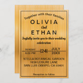 Elegant zwart en goud classy chique bruiloft kaart (Voorkant / Achterkant)