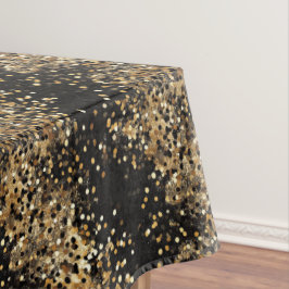 Elegant zwart en goud Confetti Glitter Party Tafelkleed