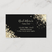 Elegant Zwart en Goud Cupcake Bakkerij Gebak Chef Visitekaartje (Achterkant)
