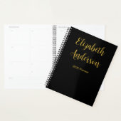 Elegant Zwart en Goud Cursief Script Naam 2026 Planner (Display)